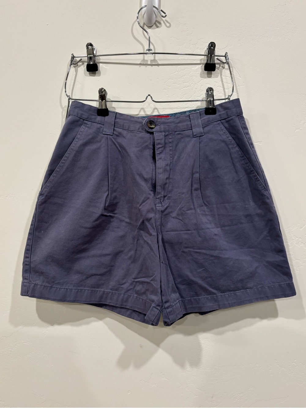 Gloria Vanderbilt Deep Blue Flat-Front Cotton Shorts